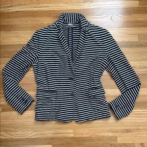 J. Crew Navy and White Striped Blazer